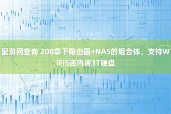 配资网查询 200拿下路由器+NAS的组合体，支持WiFi5还内置1T硬盘